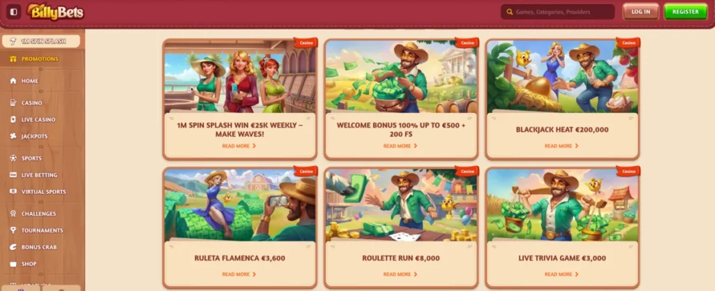 BillyBets Casino Online Resena